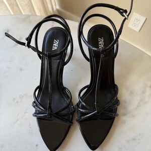 Zara Black Strappy Sandals